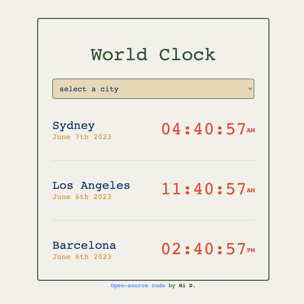 world clock app